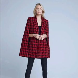 L’agence houndstooth cape coat SMALL